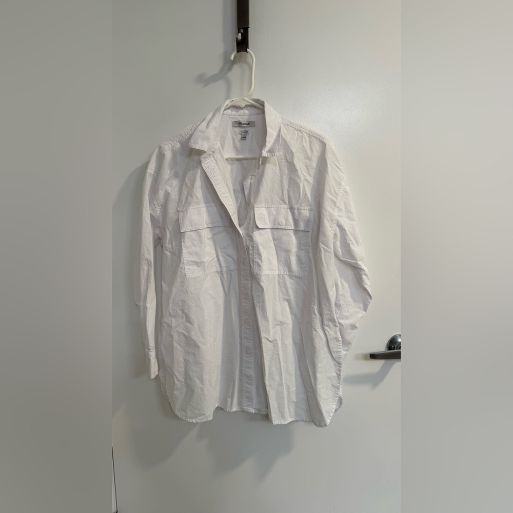 Madewell White Oversized Button Down Shirt Small
